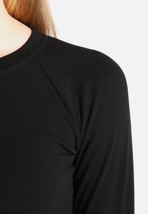 American Apparel - Solid Long Sleeve Crop Raglan Top