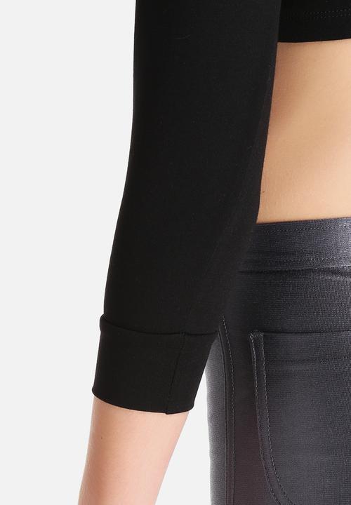 American Apparel - Solid Long Sleeve Crop Raglan Top