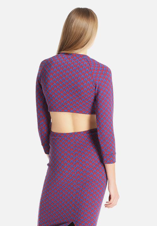 American Apparel - Long Sleeve Crop Jacquard Crop Top