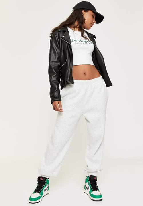 Supré  - 90s jogger track pant - light grey marle
