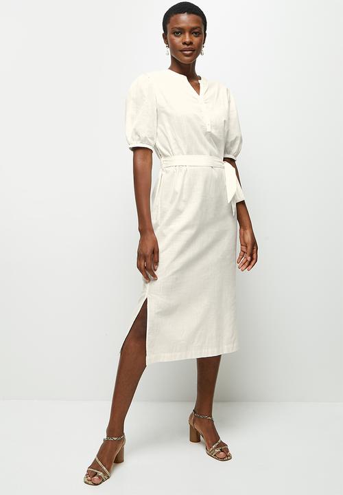 edit - Cotton pocket shirt dress - milk