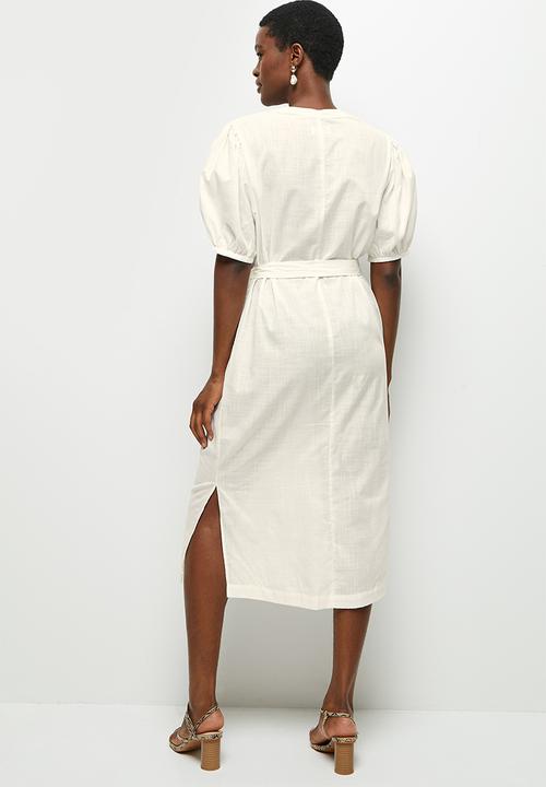 edit - Cotton pocket shirt dress - milk