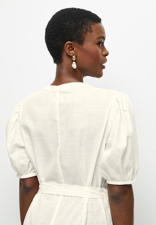 edit - Cotton pocket shirt dress - milk