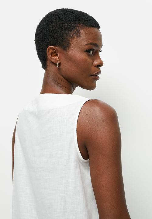 edit - Built up cotton vest - milk