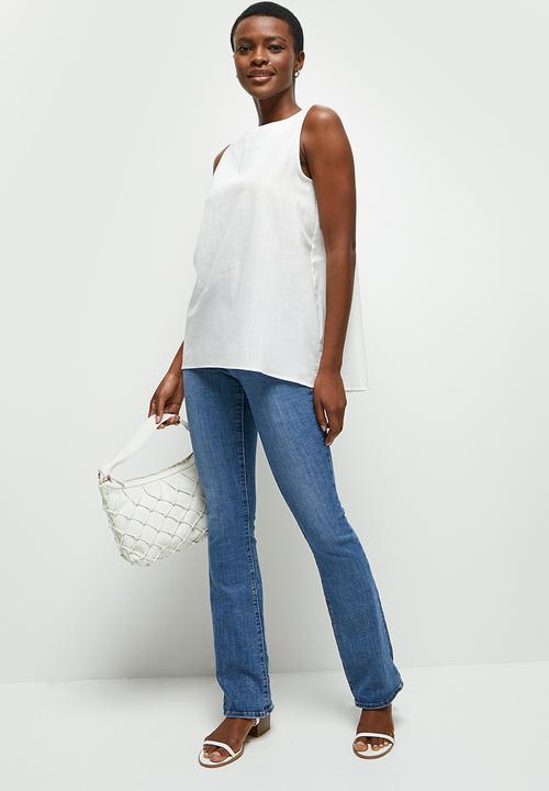 edit - Built up cotton vest - milk