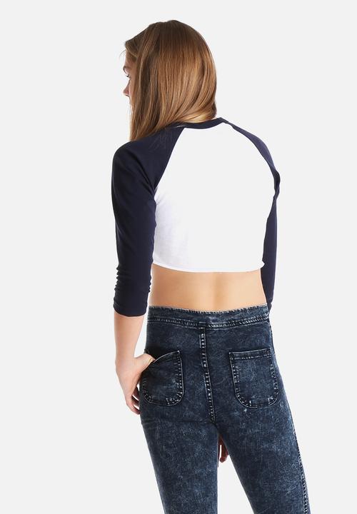 American Apparel - Poly-Cotton Cropped 3/4 Sleeve Raglan