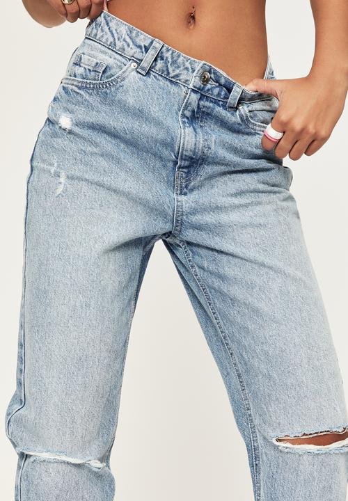 Supré  - Classic mom ripped denim jean - evening blue ripped