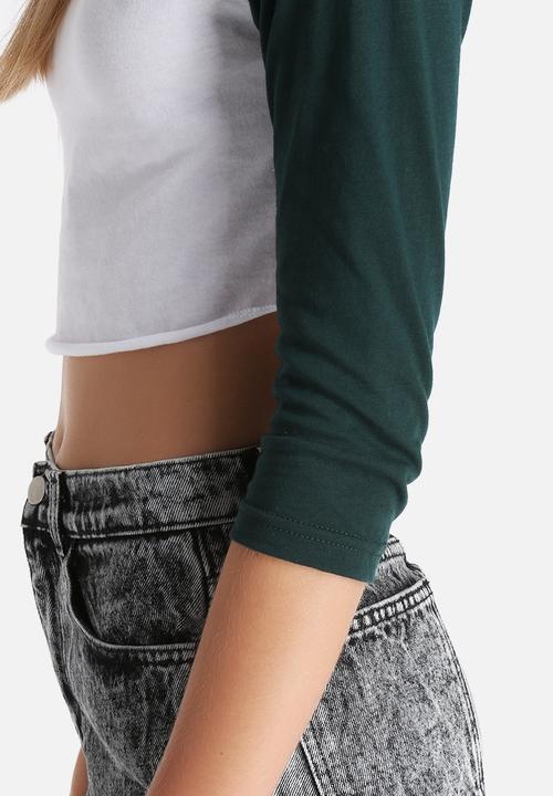 American Apparel - Poly-Cotton Cropped 3/4 Sleeve Raglan
