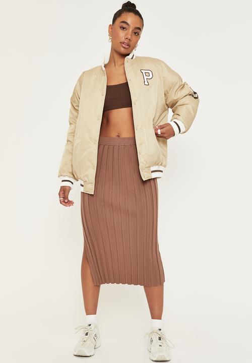 Supré  - Olive split midi skirt - choc malt
