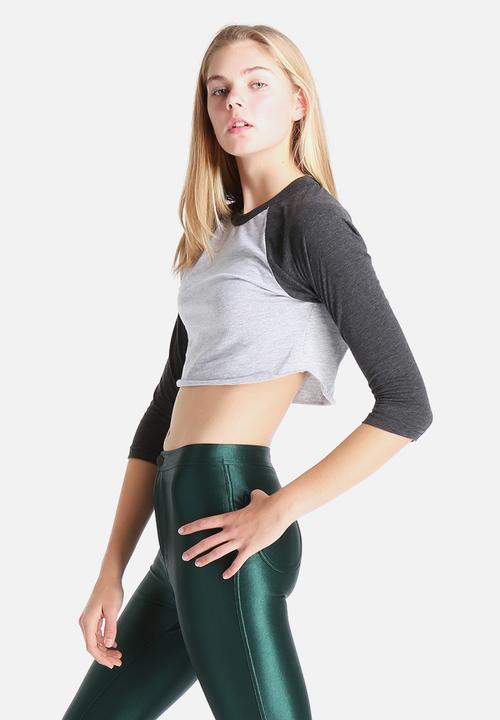 American Apparel - Poly-Cotton Cropped 3/4 Sleeve Raglan