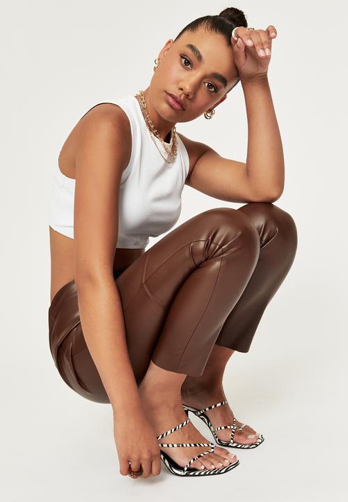 Supré  - Vegan leather legging - choc top
