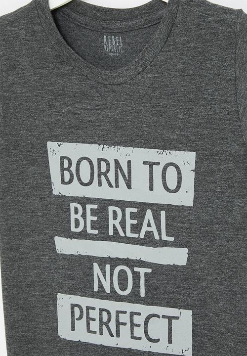 Rebel Republic - Boys graphic tee - charcoal