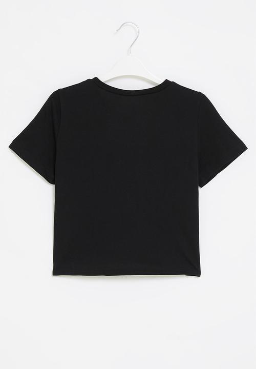 Rebel Republic - Printed front knot tee - black
