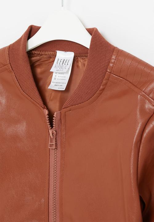Rebel Republic - Boys faux leather jacket - brown