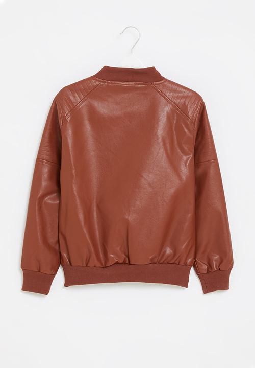 Rebel Republic - Boys faux leather jacket - brown