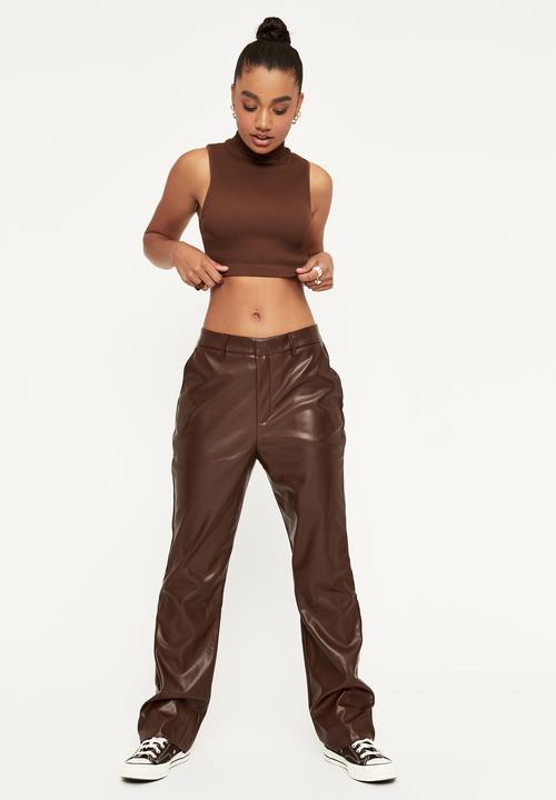 Supré  - Gigi mock neck seamfree top - choc top
