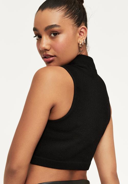 Supré  - Gigi mock neck seamfree top - black