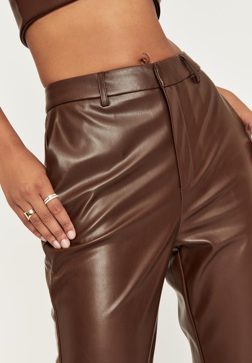 Supré  - Vegan leather straight leg pant - choc top