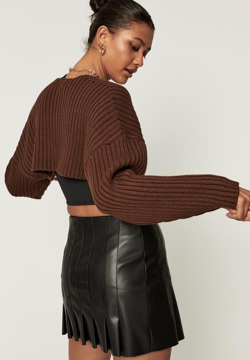 Supré  - Emma oversized knit shrug - choc top