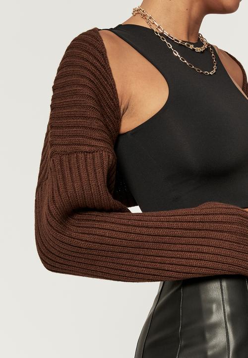 Supré  - Emma oversized knit shrug - choc top