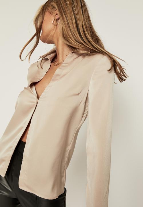 Supré  - Danielle satin shirt - soft taupe