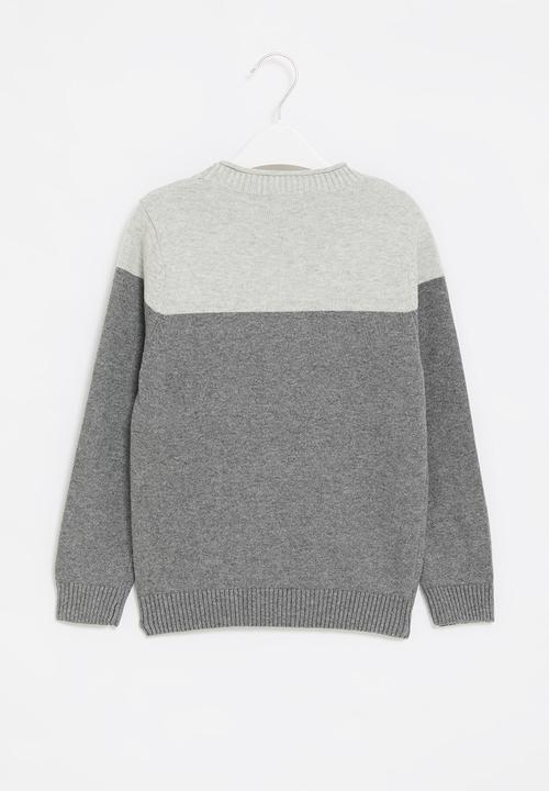 Pop Candy - Boys bear sweater - grey