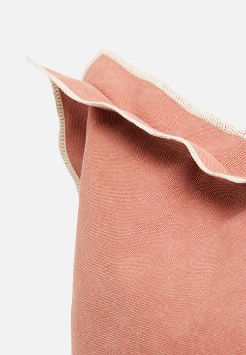 Sixth Floor - Duvha canvas cushion cover - brick & ivory overlock