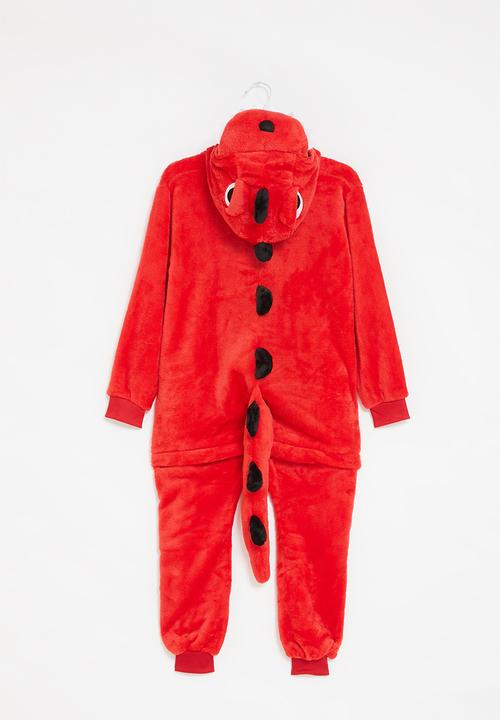 Pop Candy - Dino onesie - red & black 