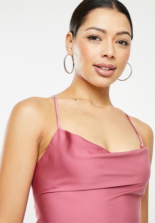 Glamorous - Cowl cami co ord - rose wine