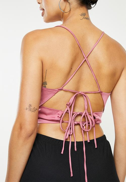 Glamorous - Cowl cami co ord - rose wine