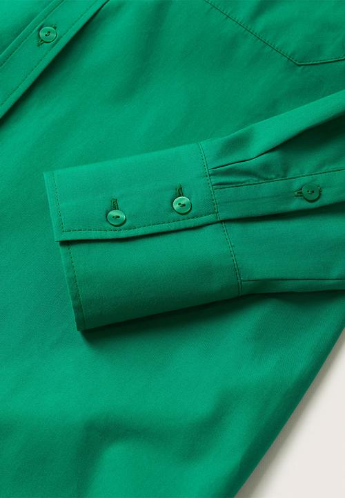 MANGO - Shirt bej - green