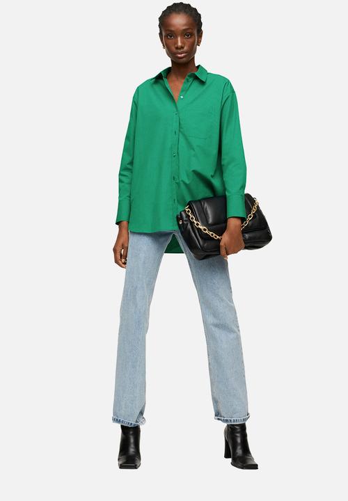 MANGO - Shirt bej - green