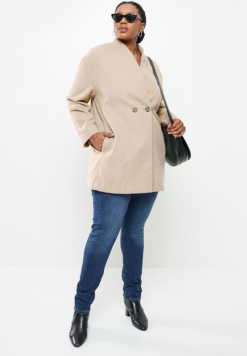 MANGO - Plus coat gala - light pastel grey