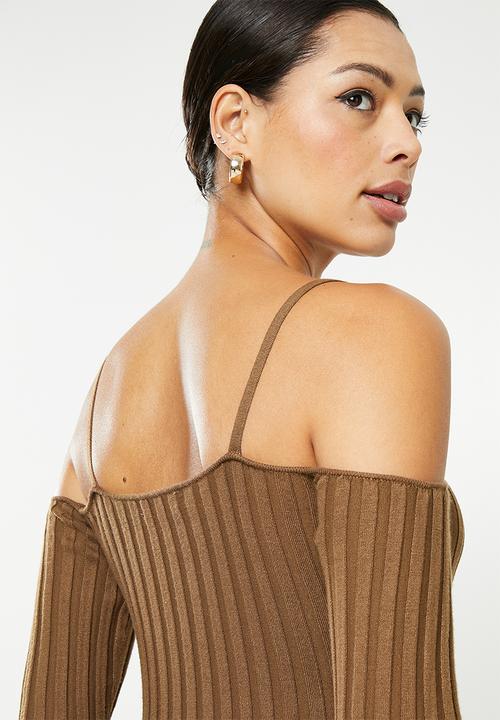 Glamorous - Rib dress - coffee brown