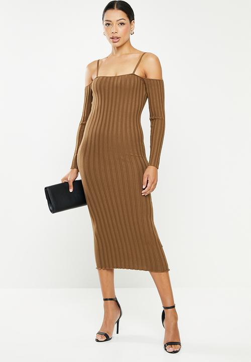 Glamorous - Rib dress - coffee brown