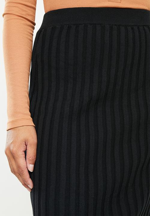 Glamorous - Ladies midi knit skirt - black 