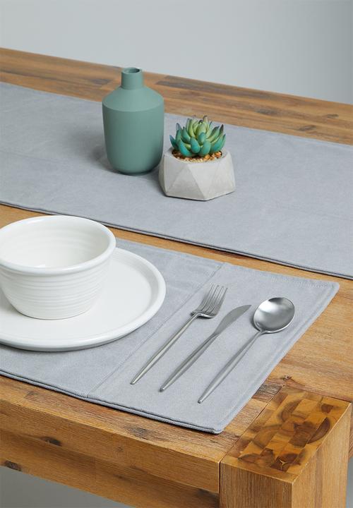 Sixth Floor - Masiari doubled lined tablerunner - slate