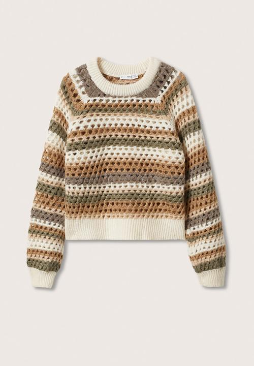 MANGO - Sweater anbog - light beige