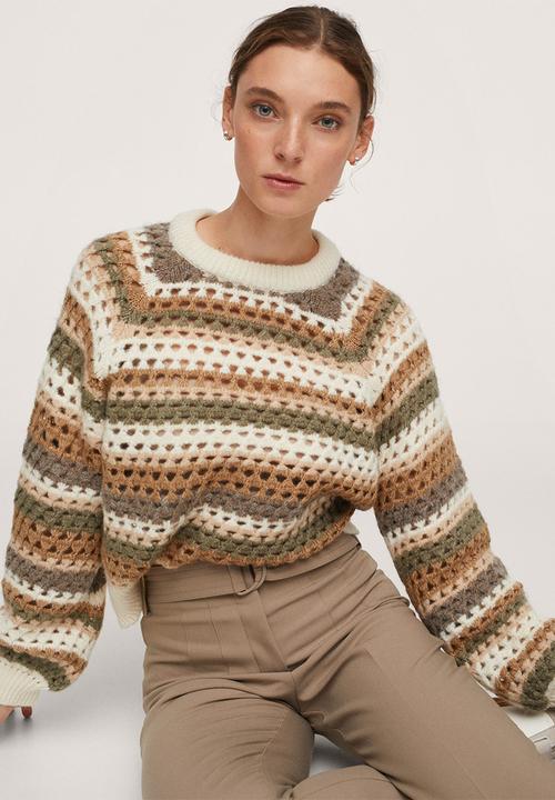 MANGO - Sweater anbog - light beige