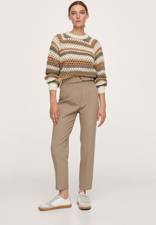 MANGO - Sweater anbog - light beige