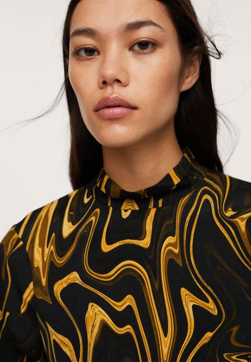 MANGO - Blouse mostaza - black