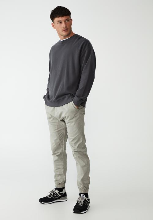 Cotton On - Drake cuffed pant - mushroom