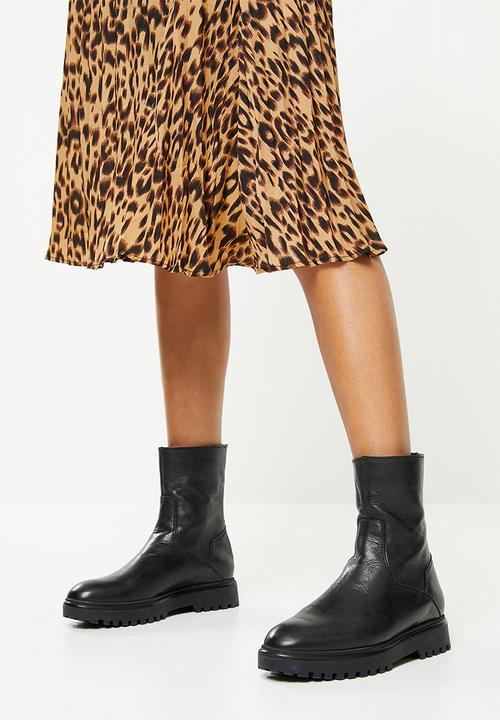 dailyfriday - Pleated skirt - brown & black 