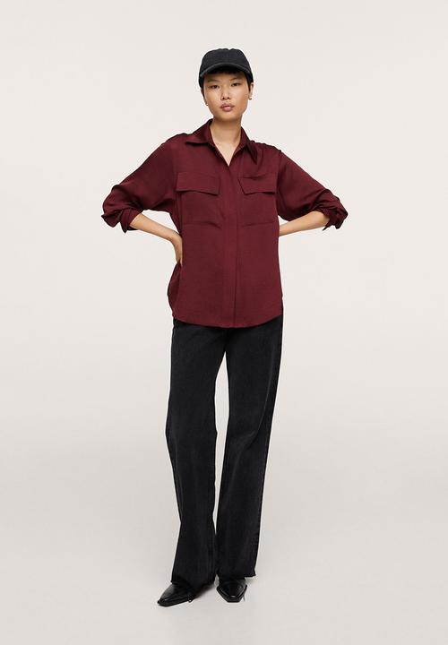 MANGO - Shirt aida - burgundy 