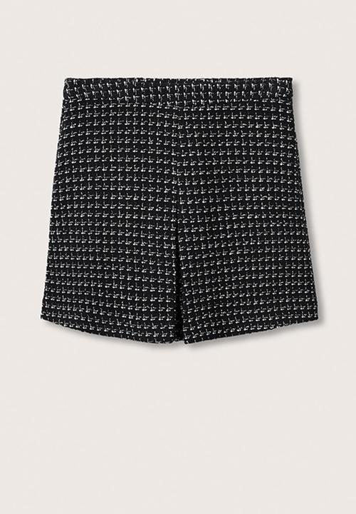 MANGO - Skirt miniplit - black
