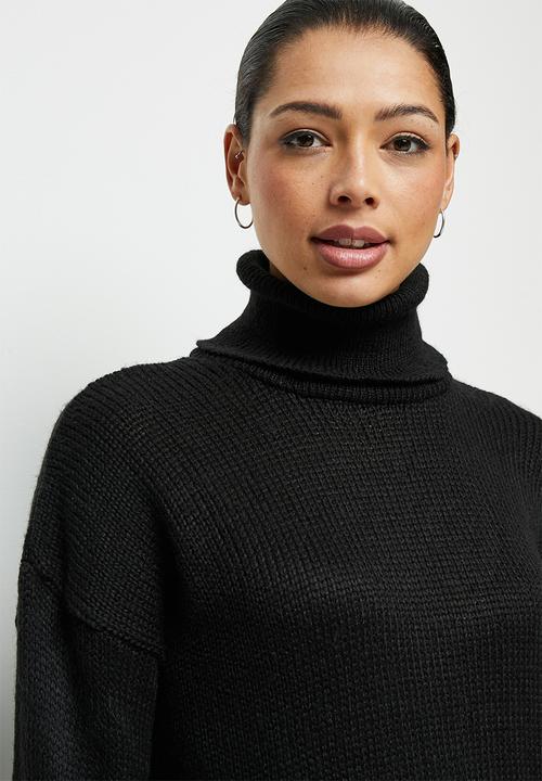 edit - Longline fuzzy jumper - black