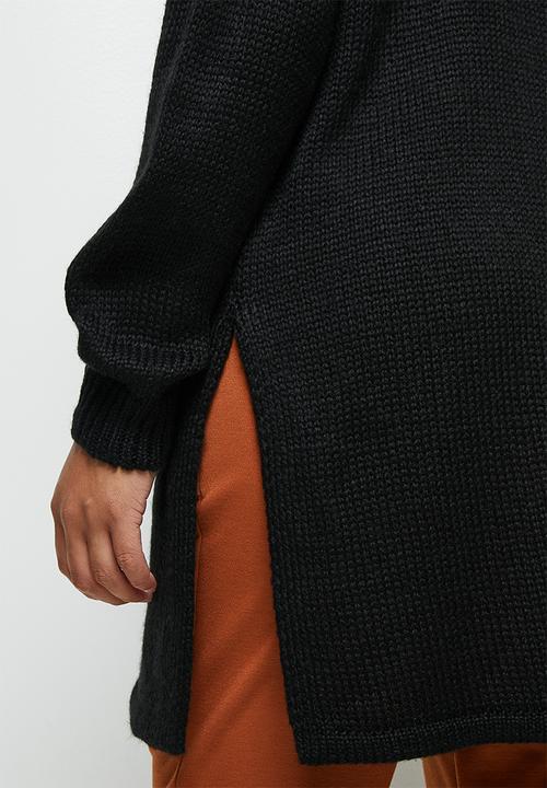 edit - Longline fuzzy jumper - black