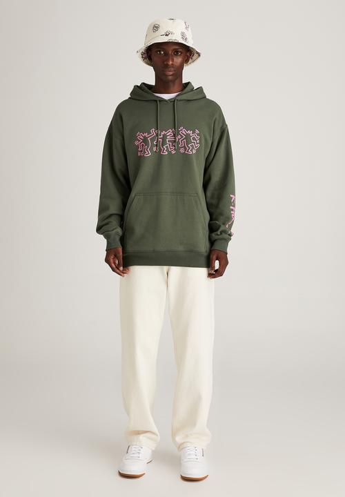 Cotton On - Keith haring fleece pullover - forest
