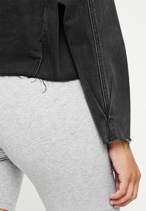Missguided - Pleat back oversized denim jacket  - black