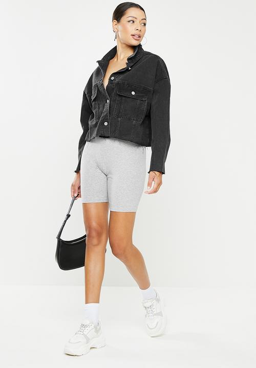 Missguided - Pleat back oversized denim jacket  - black